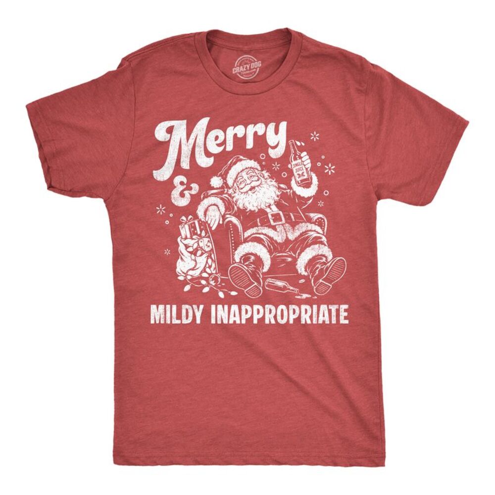 Mens T Shirt Merry And Mildly Inappropriate Christmas Tee For Men